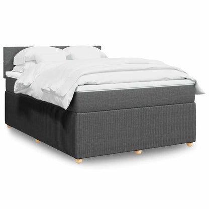 Boxspringbett Mit Matratze Stoff Dunkelgrau
