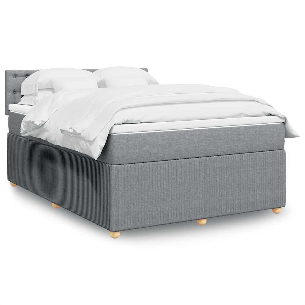 Boxspringbett Mit Matratze Stoff Hellgrau
