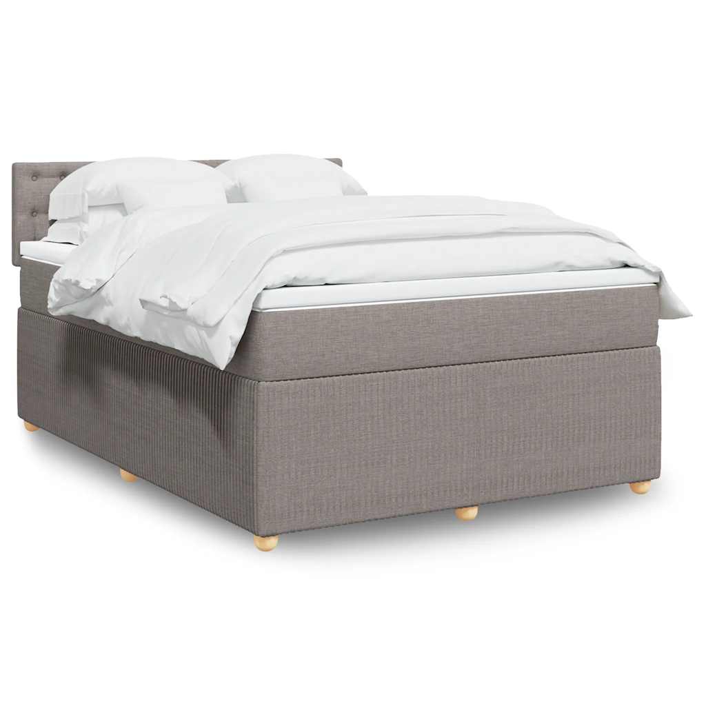 Boxspringbett Mit Matratze Stoff Taupe