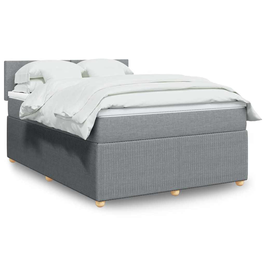 Boxspringbett Mit Matratze Stoff Hellgrau
