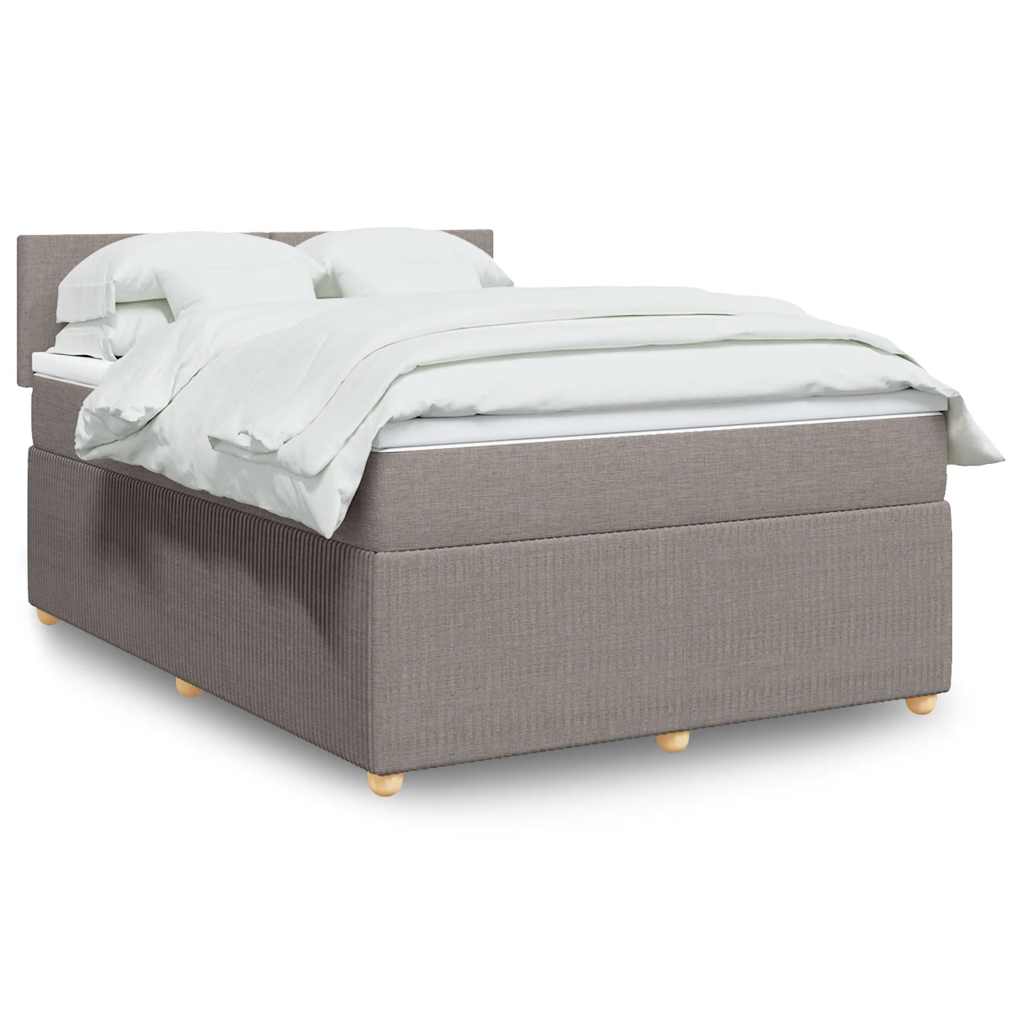 Boxspringbett Mit Matratze Stoff Taupe