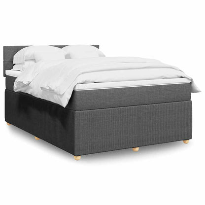 Boxspringbett Mit Matratze Stoff Dunkelgrau