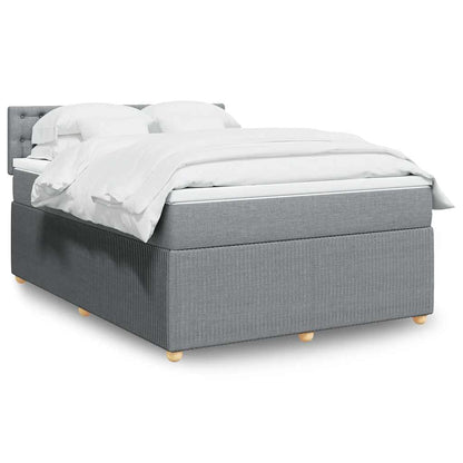 Boxspringbett Mit Matratze Stoff Hellgrau