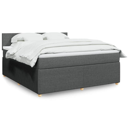 Boxspringbett Mit Matratze Stoff Dunkelgrau