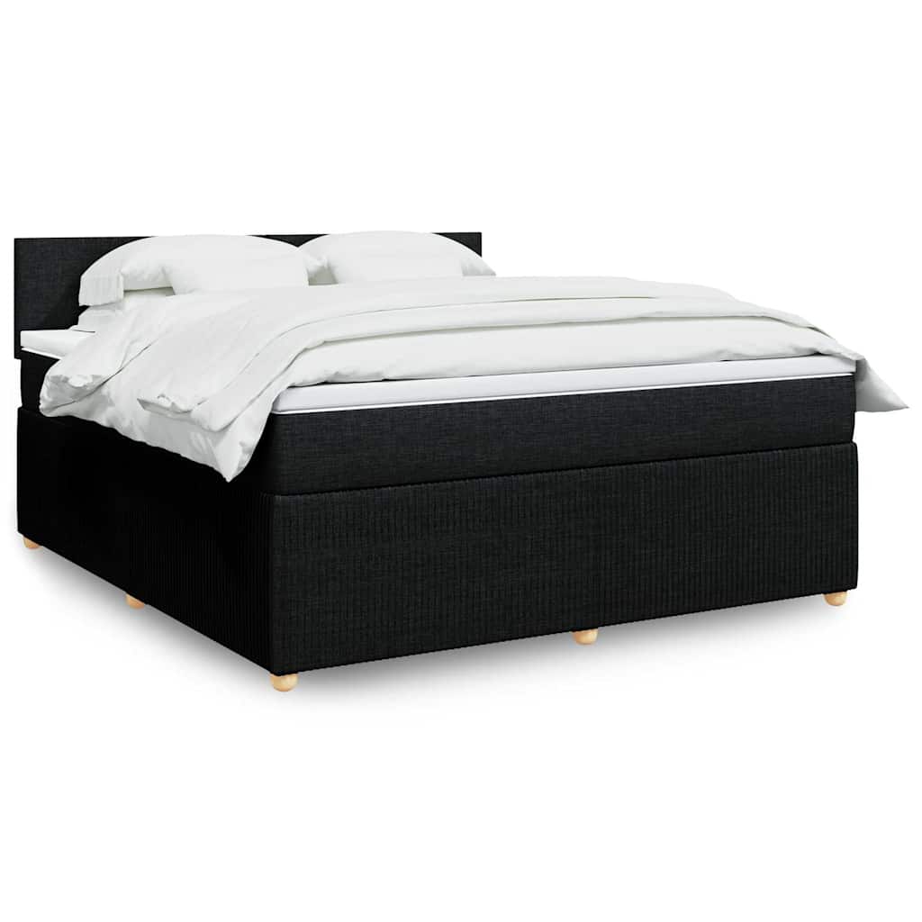 Boxspringbett Mit Matratze Stoff Schwarz
