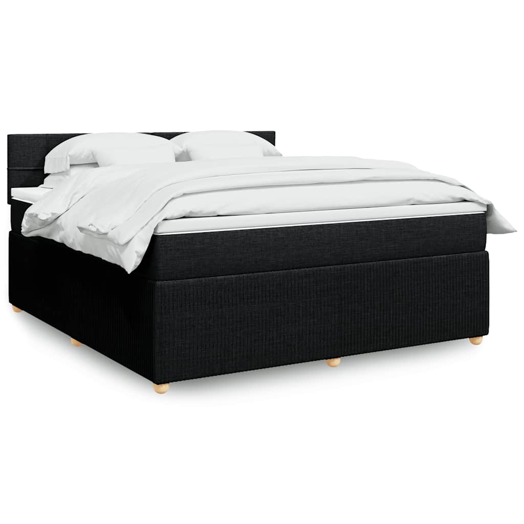 Boxspringbett Mit Matratze Stoff Schwarz