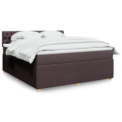 Boxspringbett Mit Matratze Stoff Dunkelbraun
