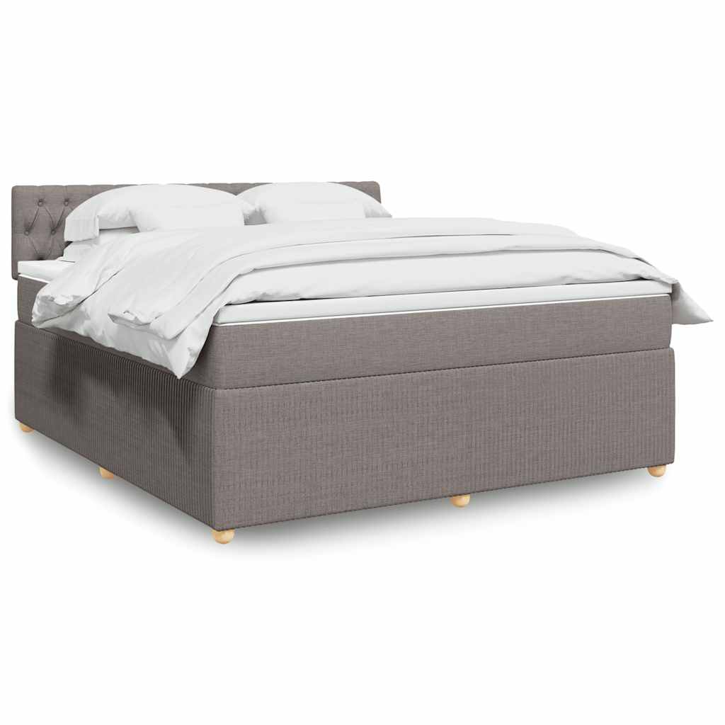Boxspringbett Mit Matratze Stoff Taupe