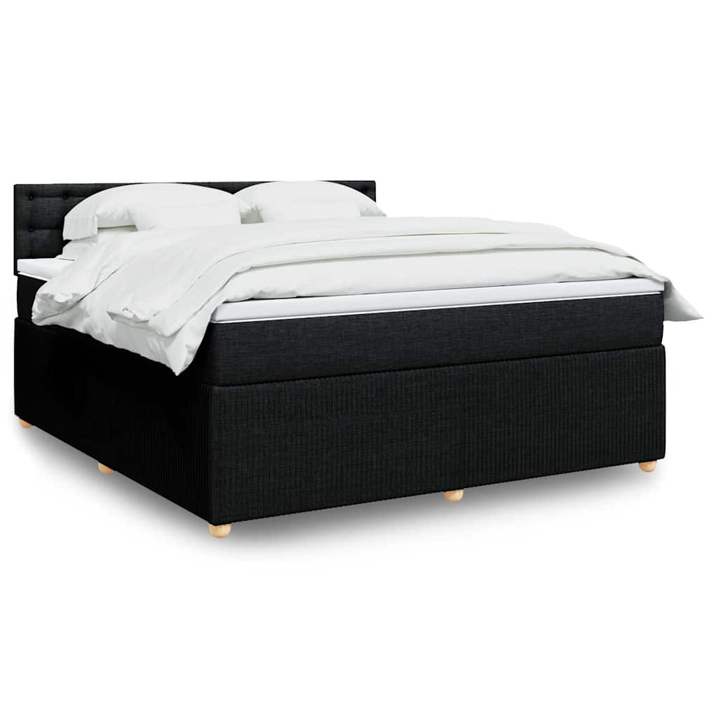 Boxspringbett Mit Matratze Stoff Schwarz