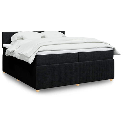 Boxspringbett Mit Matratze Stoff Schwarz