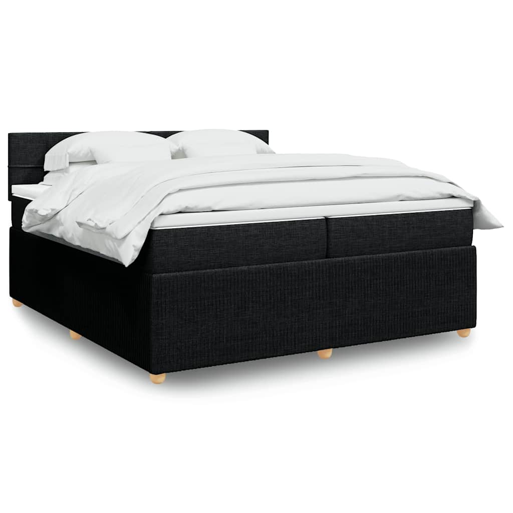Boxspringbett Mit Matratze Stoff Schwarz