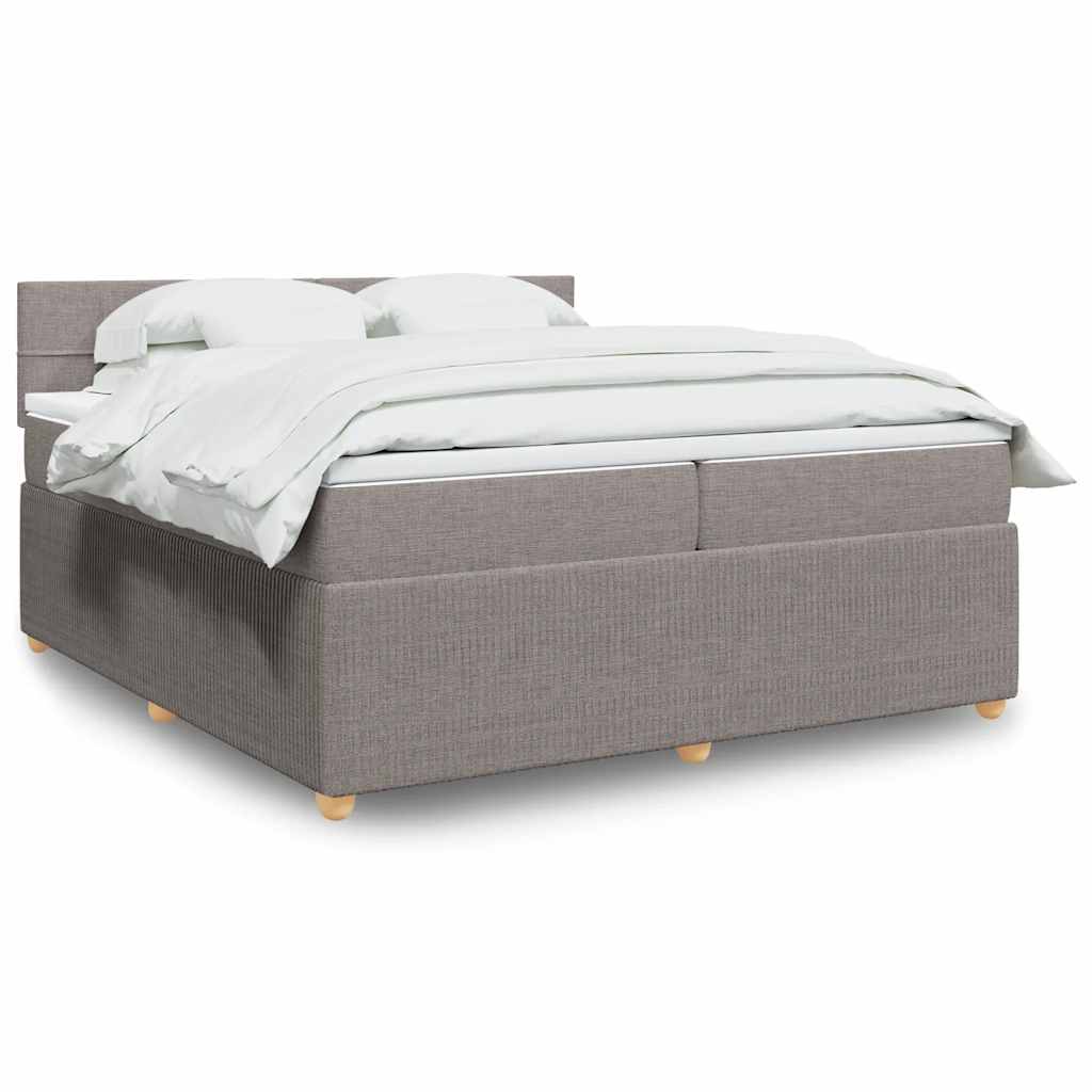 Boxspringbett Mit Matratze Stoff Taupe