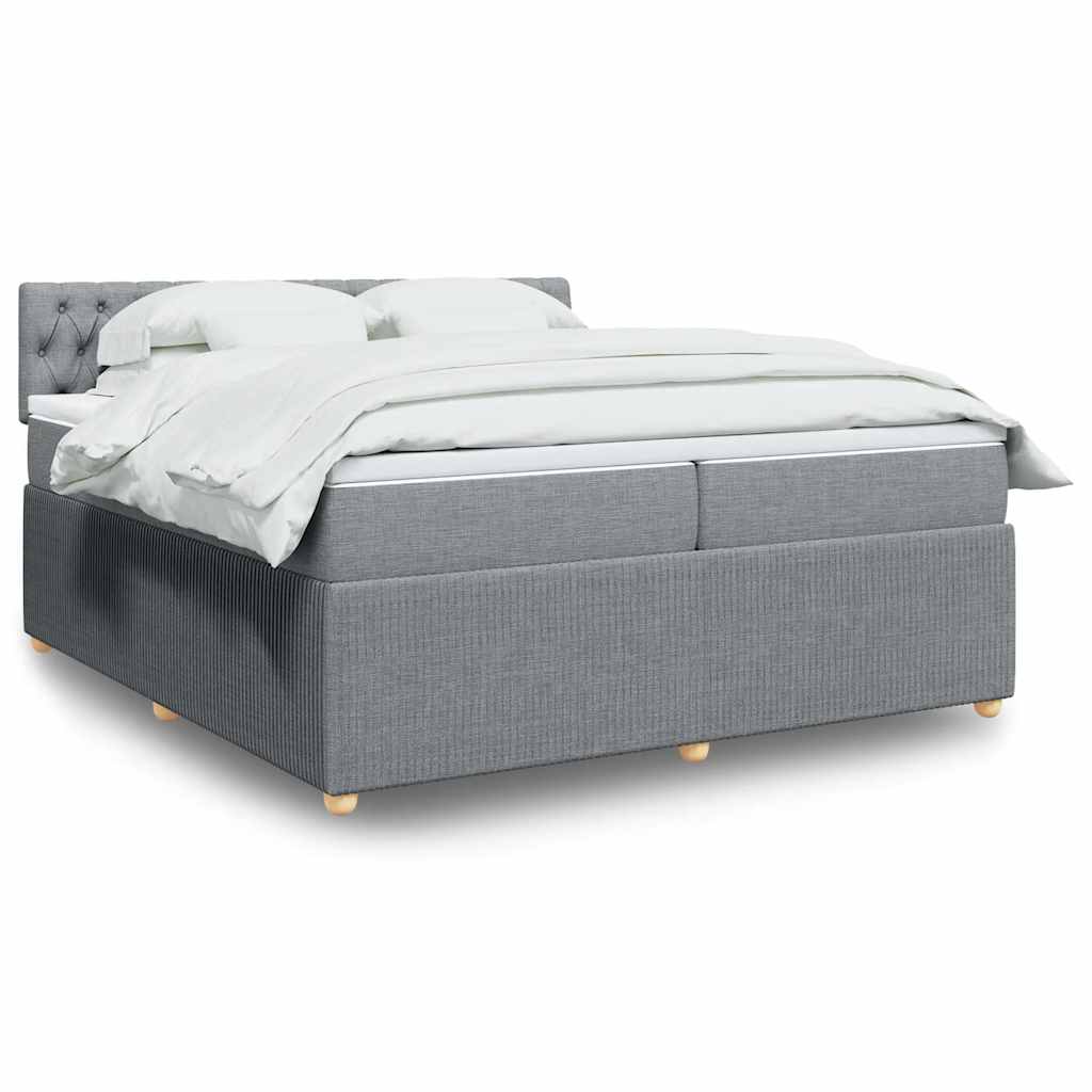 Boxspringbett Mit Matratze Stoff Hellgrau