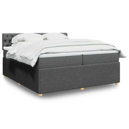 Boxspringbett Mit Matratze Stoff Dunkelgrau