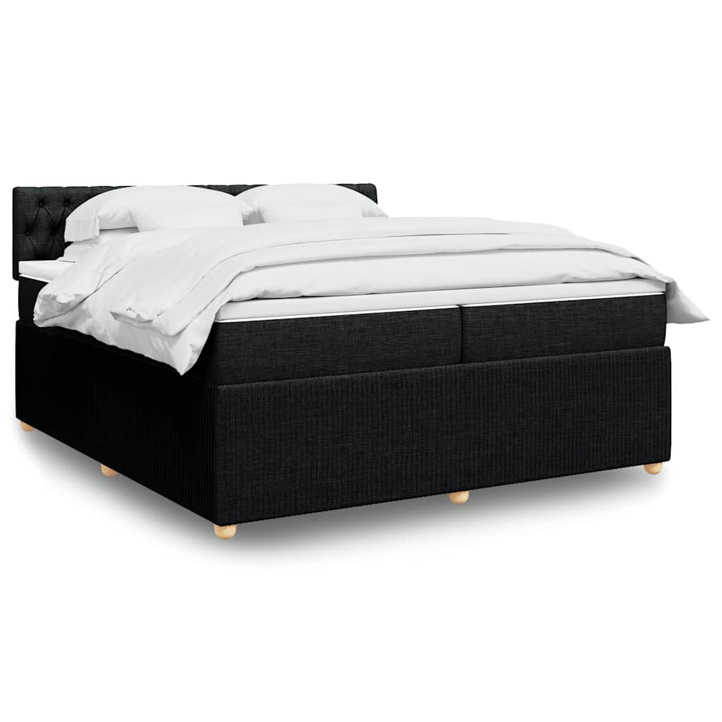 Boxspringbett Mit Matratze Stoff Schwarz