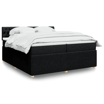 Boxspringbett Mit Matratze Stoff Schwarz
