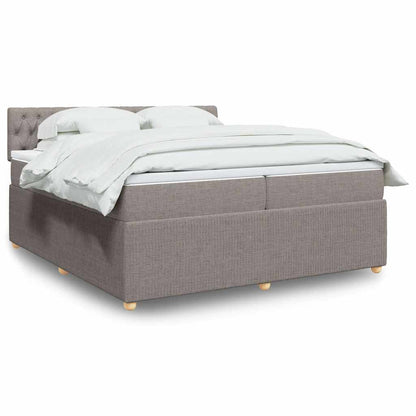 Boxspringbett Mit Matratze Stoff Taupe