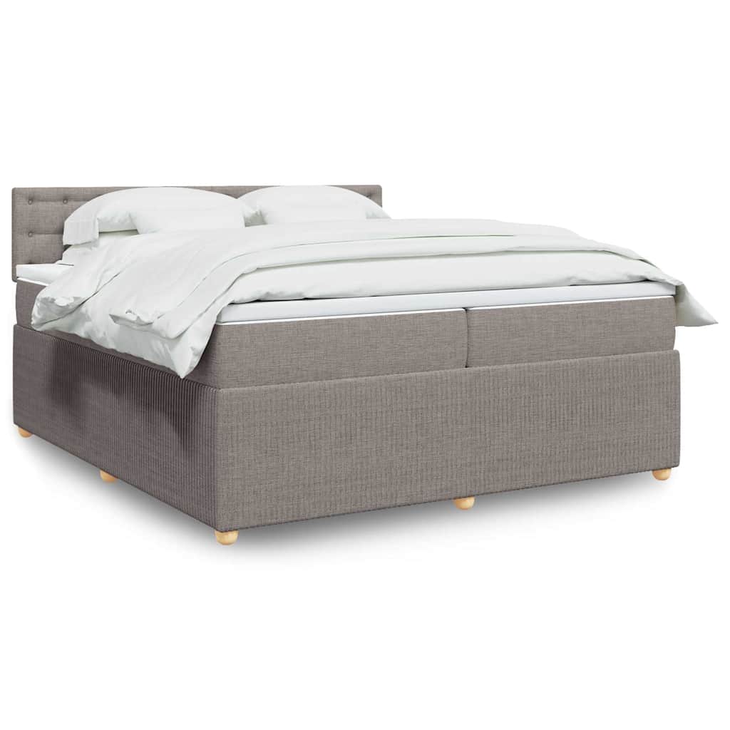 Boxspringbett Mit Matratze Stoff Taupe