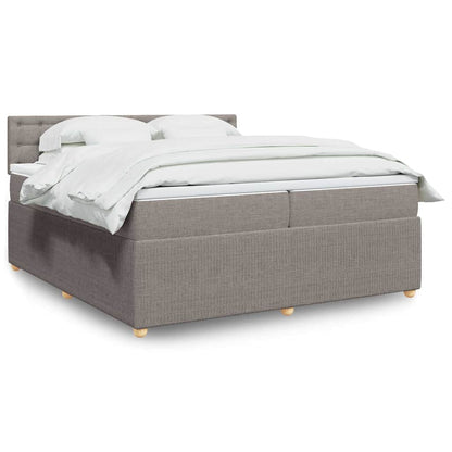 Boxspringbett Mit Matratze Stoff Taupe