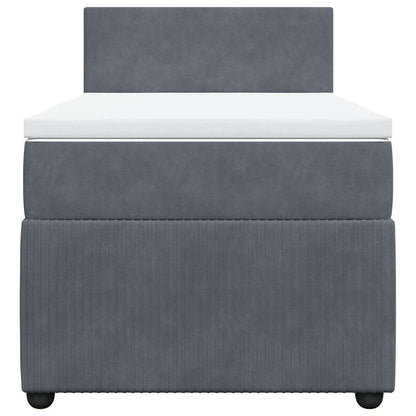 Boxspringbett Mit Matratze Samt Dunkelgrau