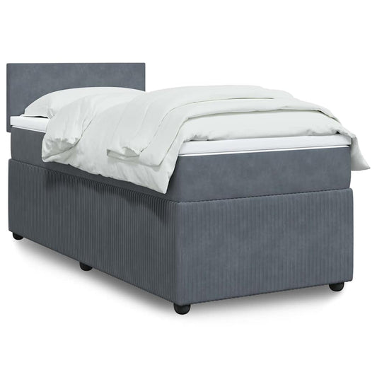 Boxspringbett Mit Matratze Samt Dunkelgrau