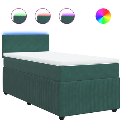 Boxspringbett Mit Matratze Samt Dunkelgrün