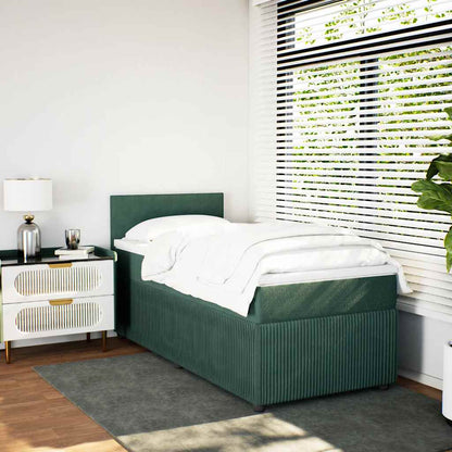 Boxspringbett Mit Matratze Samt Dunkelgrün