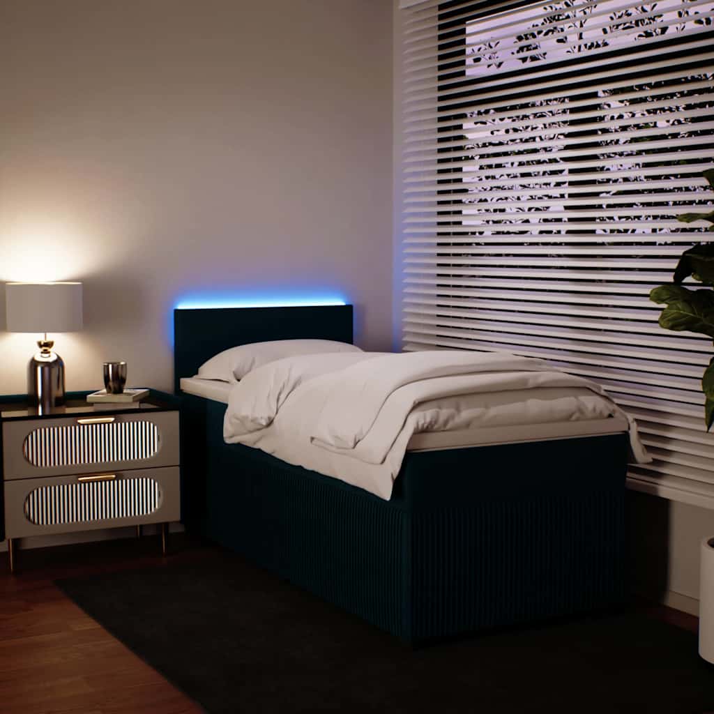 Boxspringbett Mit Matratze Samt Blau
