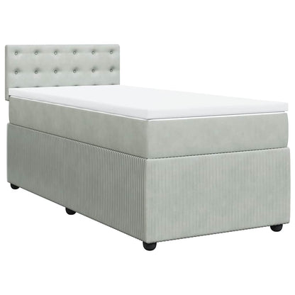 Boxspringbett Mit Matratze Samt Hellgrau