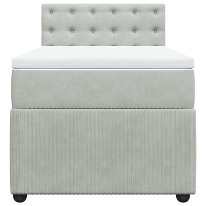 Boxspringbett Mit Matratze Samt Hellgrau