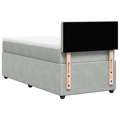 Boxspringbett Mit Matratze Samt Hellgrau