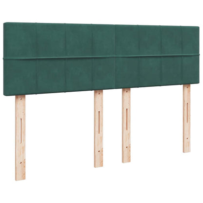 Boxspringbett Mit Matratze Dunkelgrün Samt Dunkelbraun