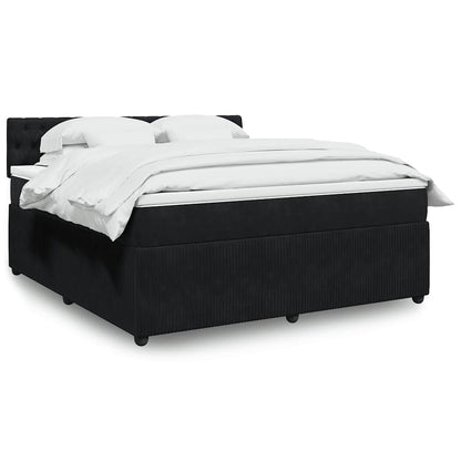 Boxspringbett Mit Matratze Samt Schwarz