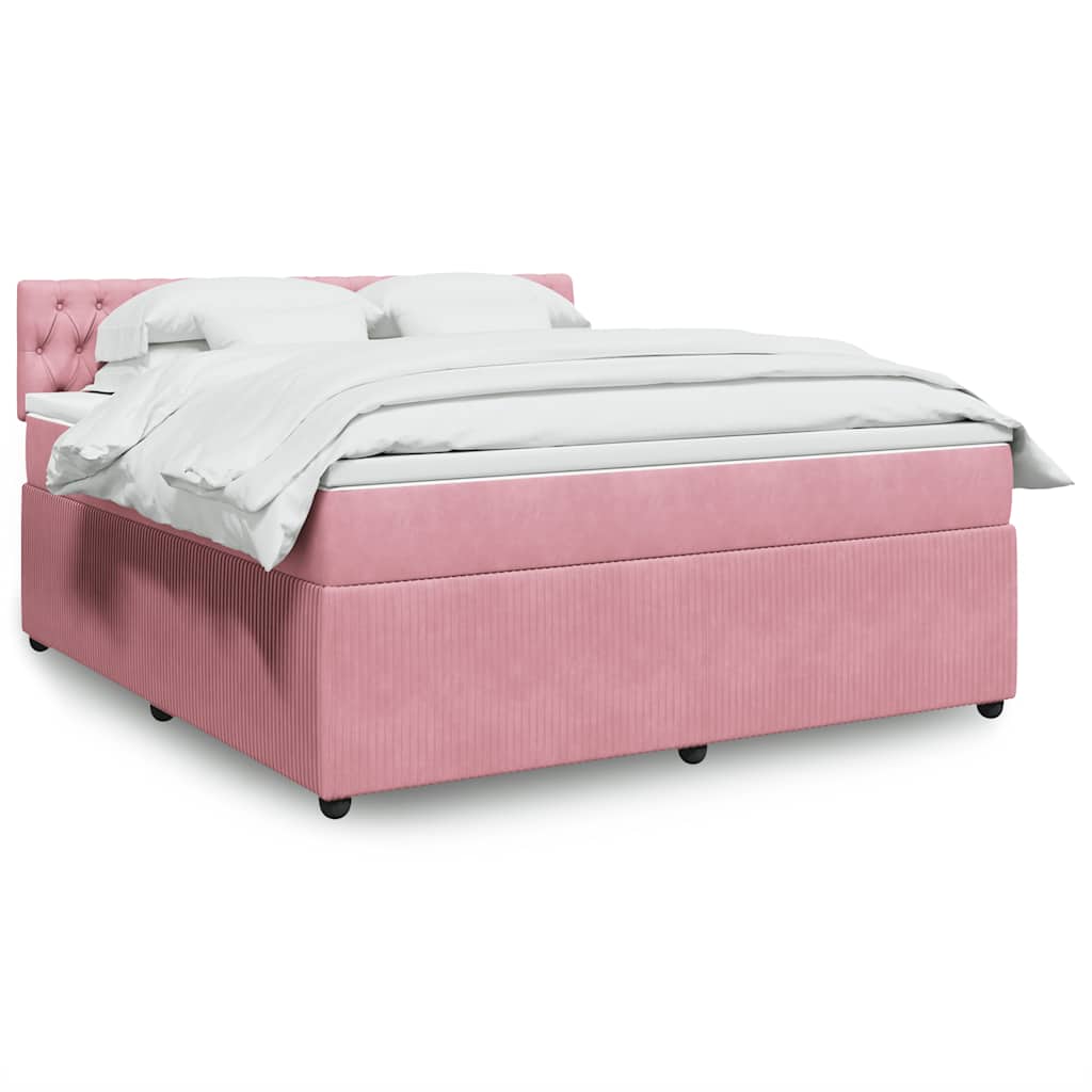Boxspringbett Mit Matratze Samt Rosa