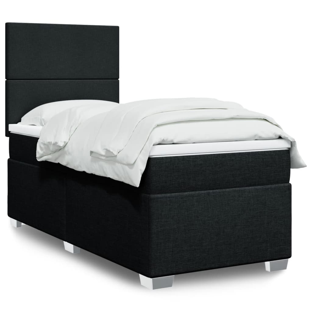 Boxspringbett Mit Matratze Stoff Schwarz
