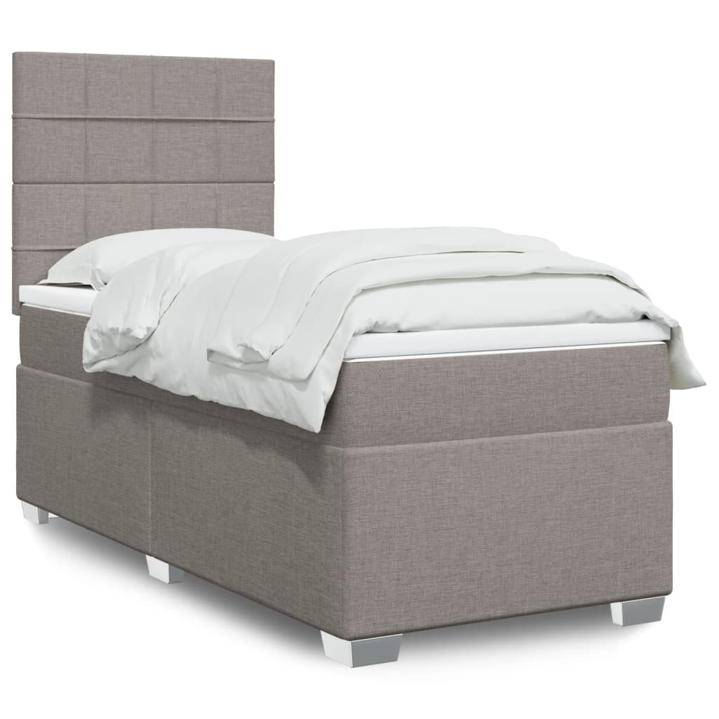 Boxspringbett Mit Matratze Stoff Taupe