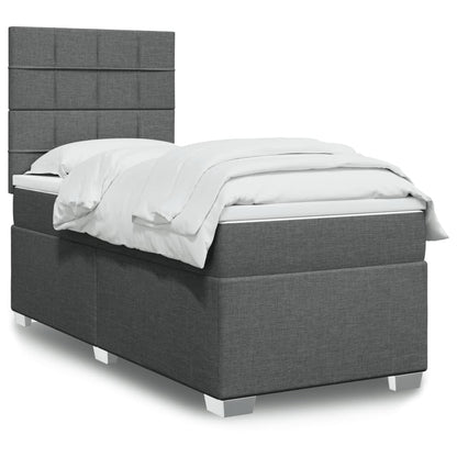 Boxspringbett Mit Matratze Stoff Dunkelgrau