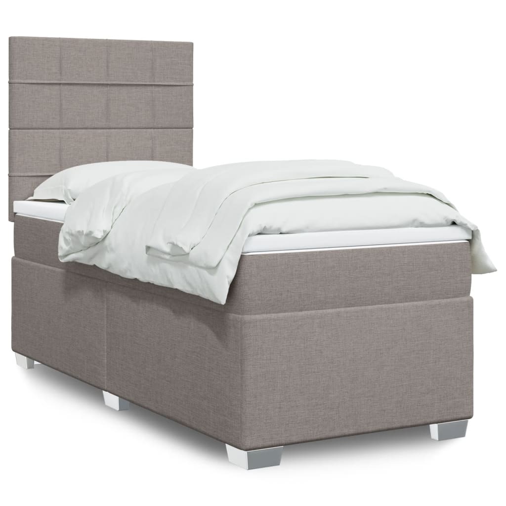 Boxspringbett Mit Matratze Stoff Taupe