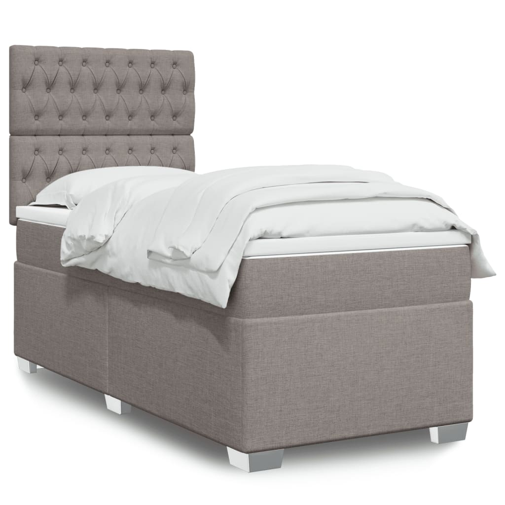 Boxspringbett Mit Matratze Stoff Taupe