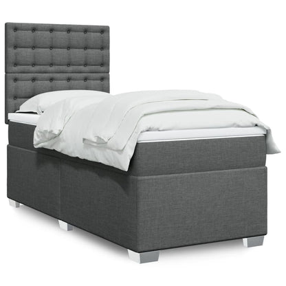 Boxspringbett Mit Matratze Stoff Dunkelgrau