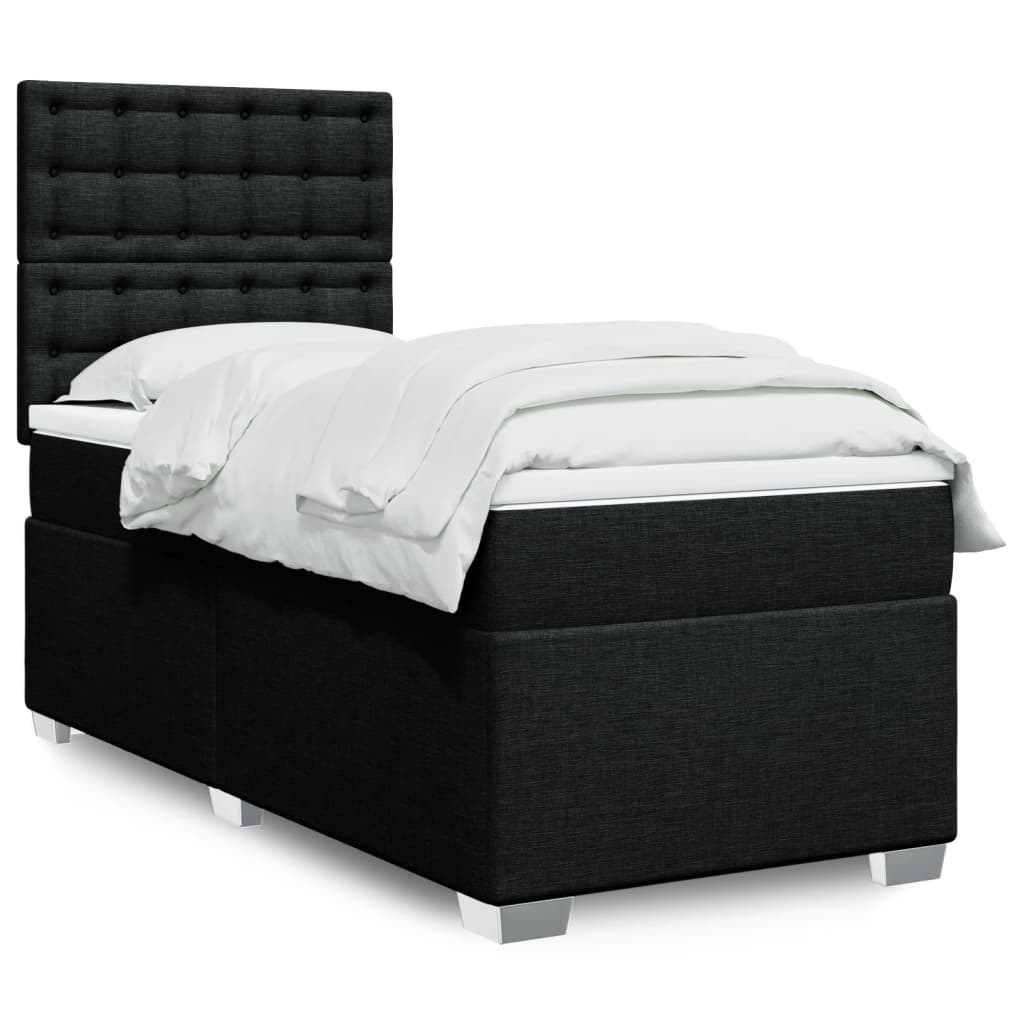 Boxspringbett Mit Matratze Stoff Schwarz