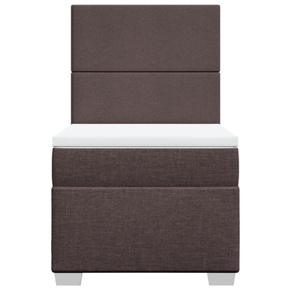 Boxspringbett Mit Matratze Stoff Dunkelbraun
