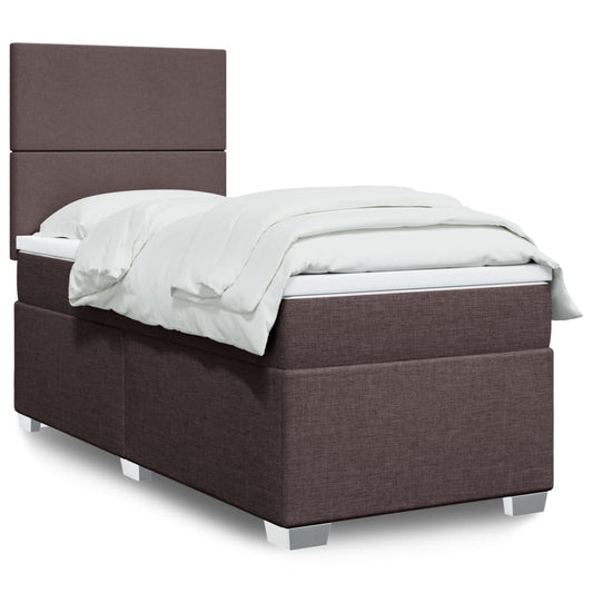 Boxspringbett Mit Matratze Stoff Dunkelbraun