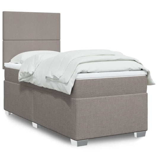 Boxspringbett Mit Matratze Stoff Taupe