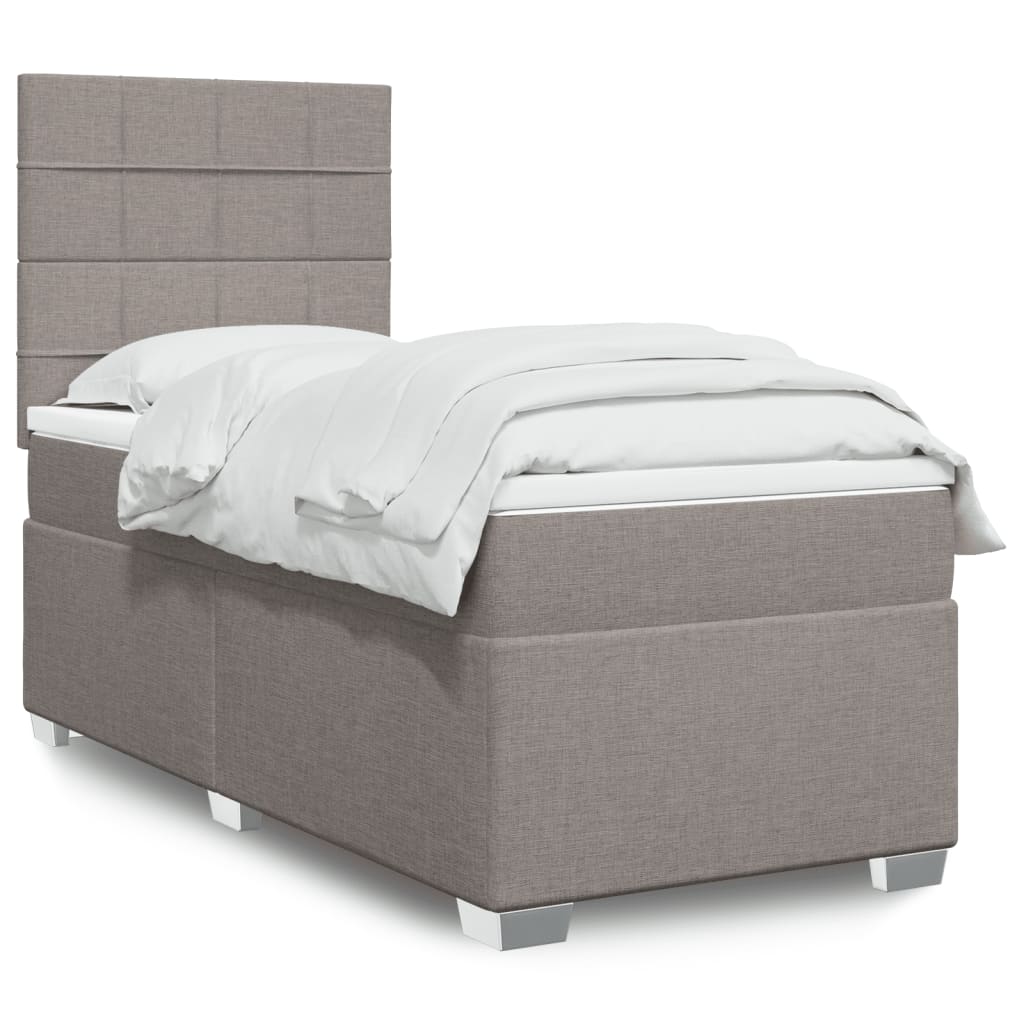 Boxspringbett Mit Matratze Stoff Taupe