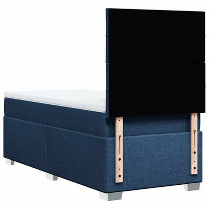 Boxspringbett Mit Matratze Stoff Blau