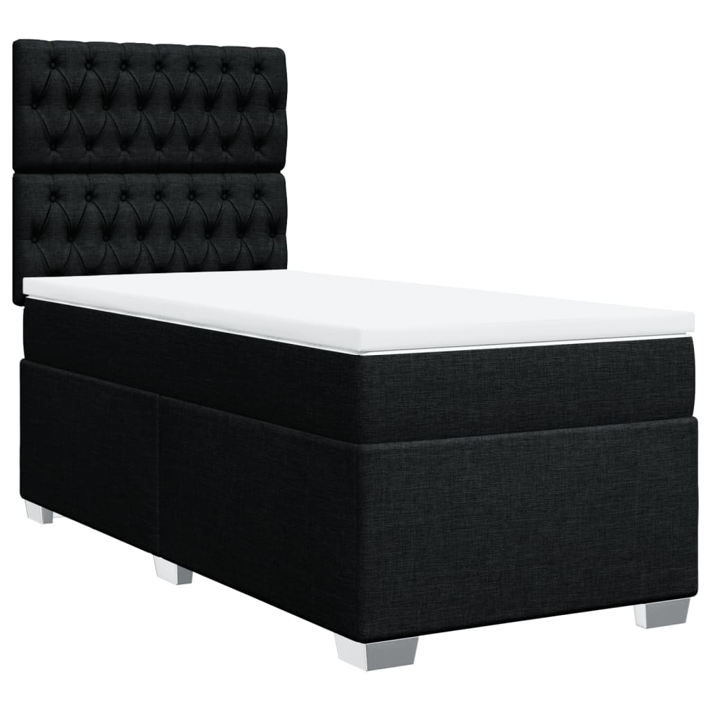Boxspringbett Mit Matratze Stoff Schwarz