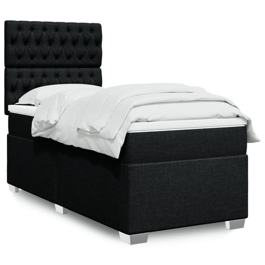 Boxspringbett Mit Matratze Stoff Schwarz