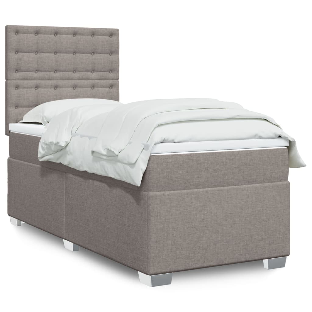 Boxspringbett Mit Matratze Stoff Taupe