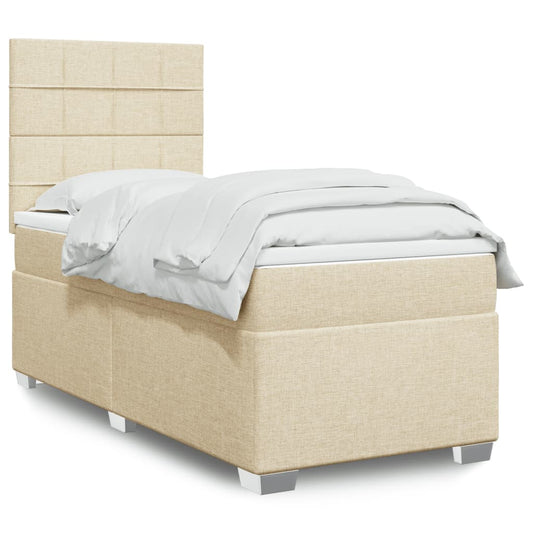 Boxspringbett Mit Matratze Stoff Creme